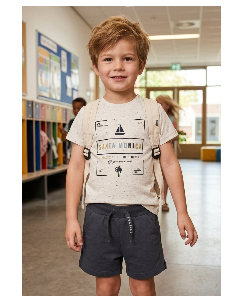 Conjunto 2 Piezas Niño Camiseta+pantalón Santa Mónica Blanco (imagen 6)