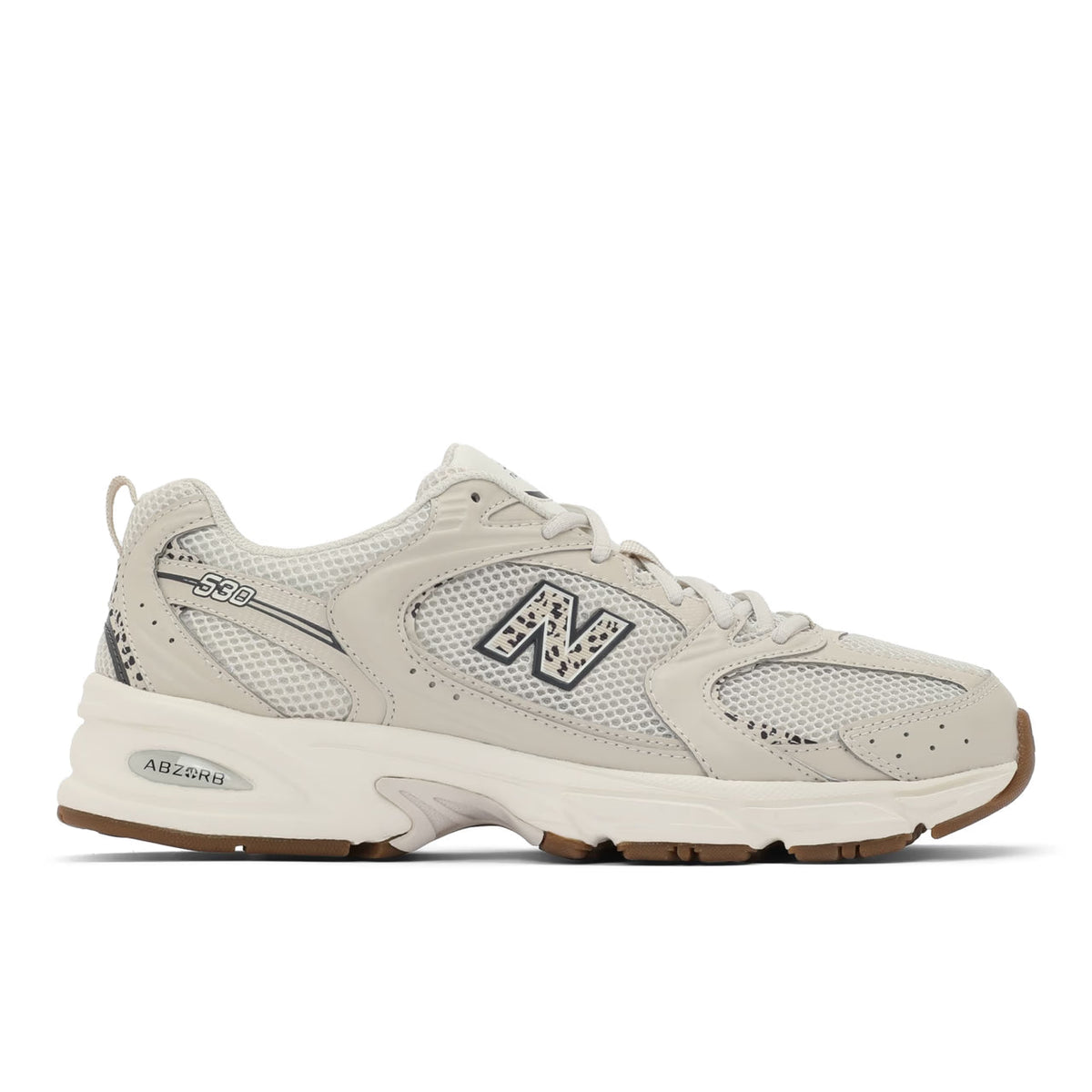 New Balance 530 Beige Estampado de Vaca - detalle