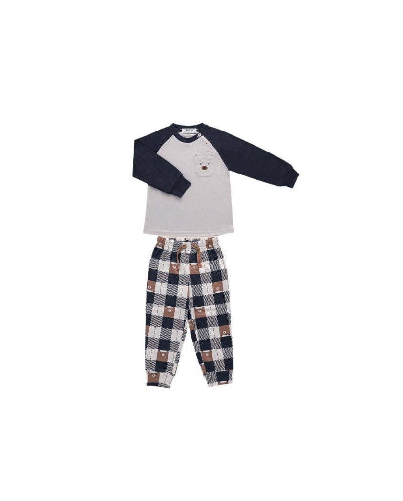 Pijama Niño Manga Larga Cuadros