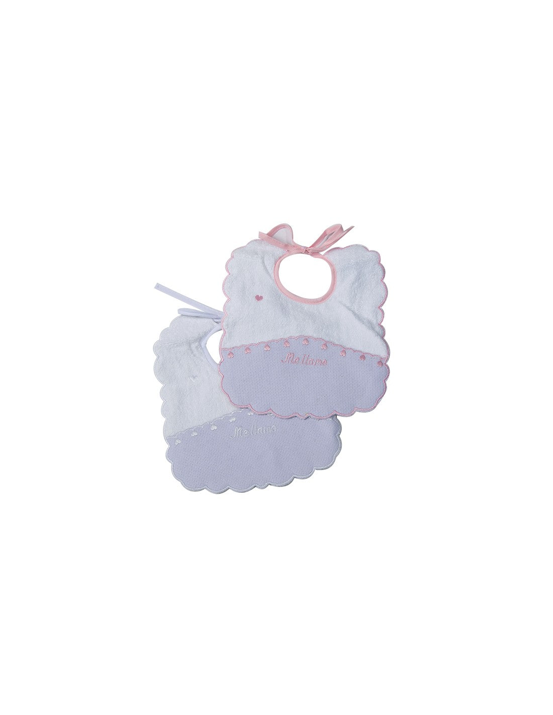 Pack de 2 Baberos de Rizo para Bordar el Nombre - Rosa