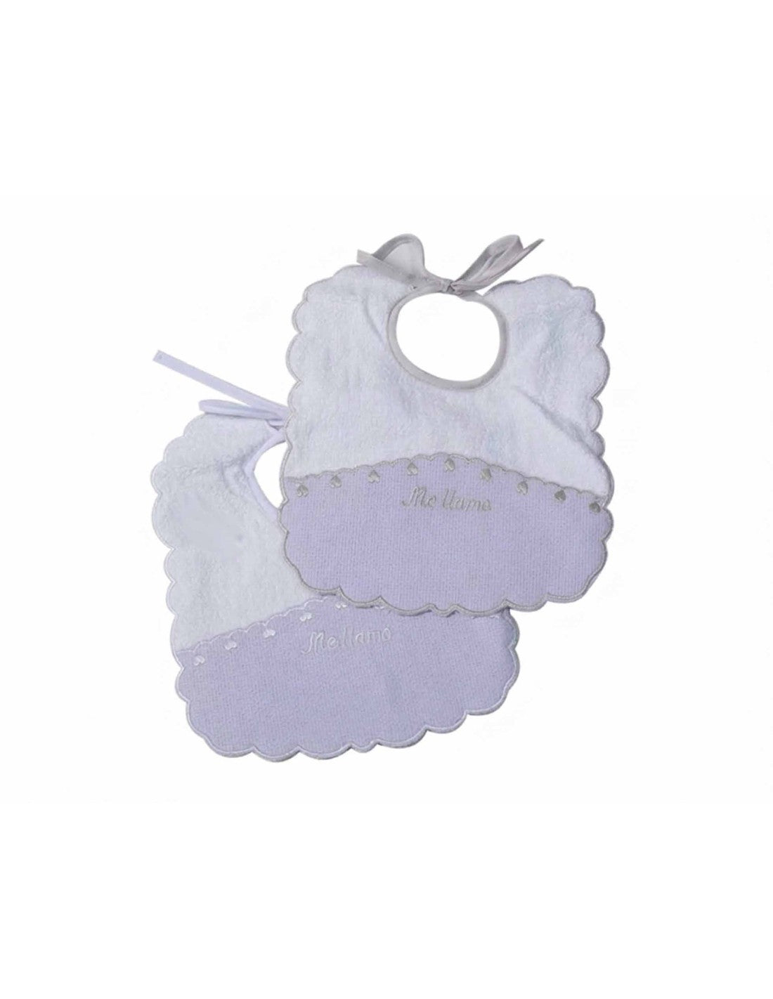 Pack de 2 Baberos de Rizo para Bordar el Nombre - Gris