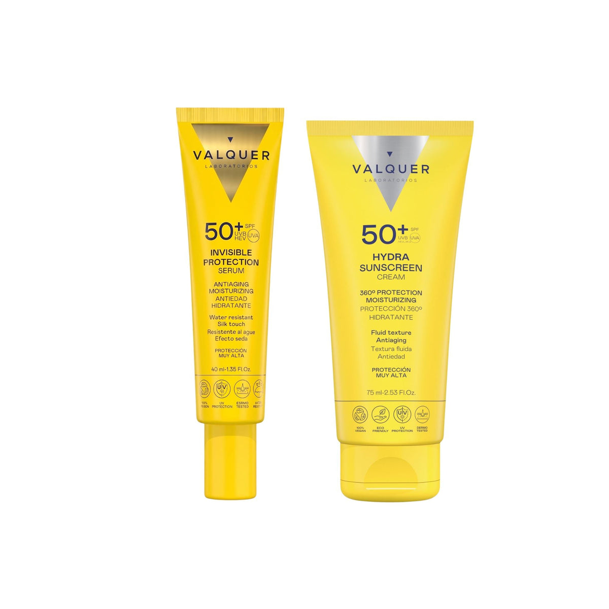 Pack Solar Facial Invisible Protection e Hydra Sunscreen SPF 50+ - 115 ml Valquer®