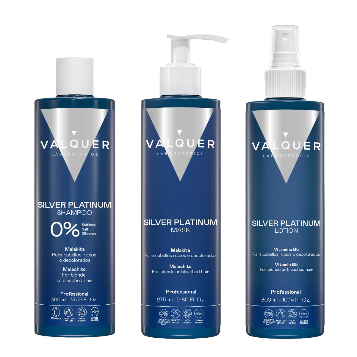 Pack Silver - Champú, Mascarilla y Loción - 1000 ml Valquer®