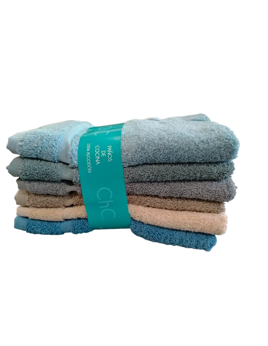 Pack de 6 Paños de Cocina Lisos de Algodón 50x50 cm