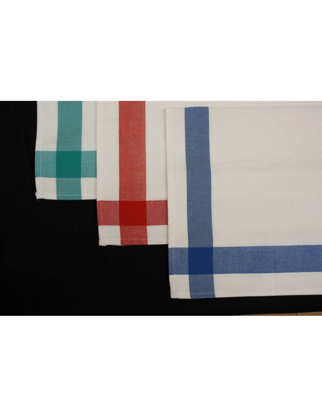 Pack de 6 Paños de Cocina Blancos con Franjas 55x55 cm