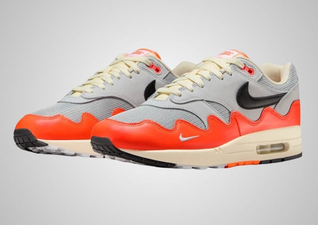 Nike Air Max 1 Patta Waves Hyper Crimson Pure Platinum detalle brazalete