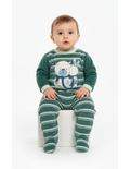 Pelele para Bebé de Terciopelo, Diseño Osito y Conejito