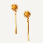 Pendientes dorados con piedra natural FINE redondos ÉMOLO®