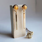 Pendientes dorados con piedra natural FINE redondos ÉMOLO®