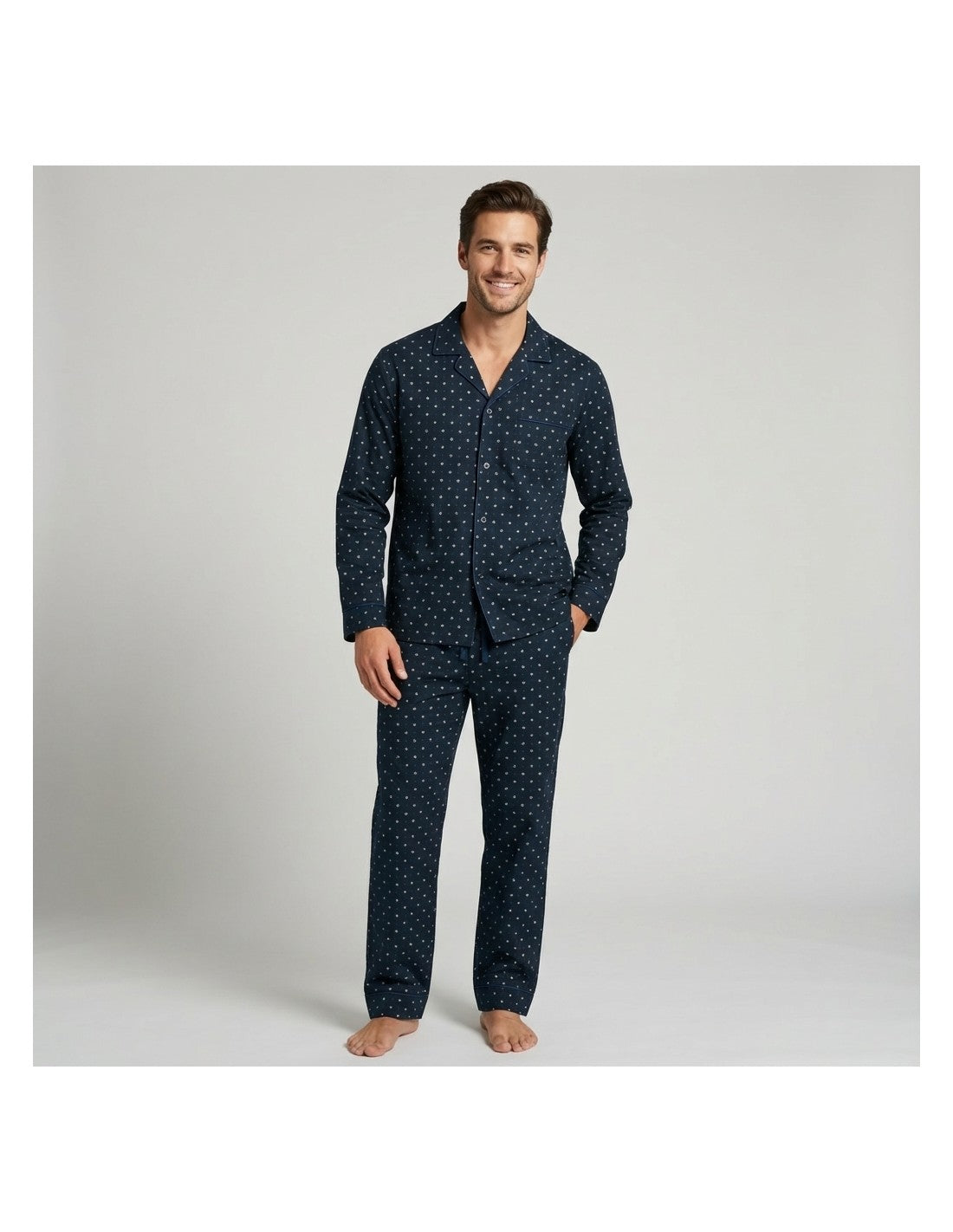 Pijama Abierto de Algodón para Hombre