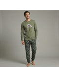 Pijama de Algodón Afelpado para Hombre, Diseño Old School