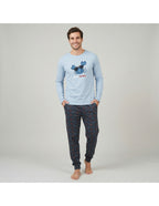 Pijama de Algodón para Hombre, Diseño Salado - Celeste / S