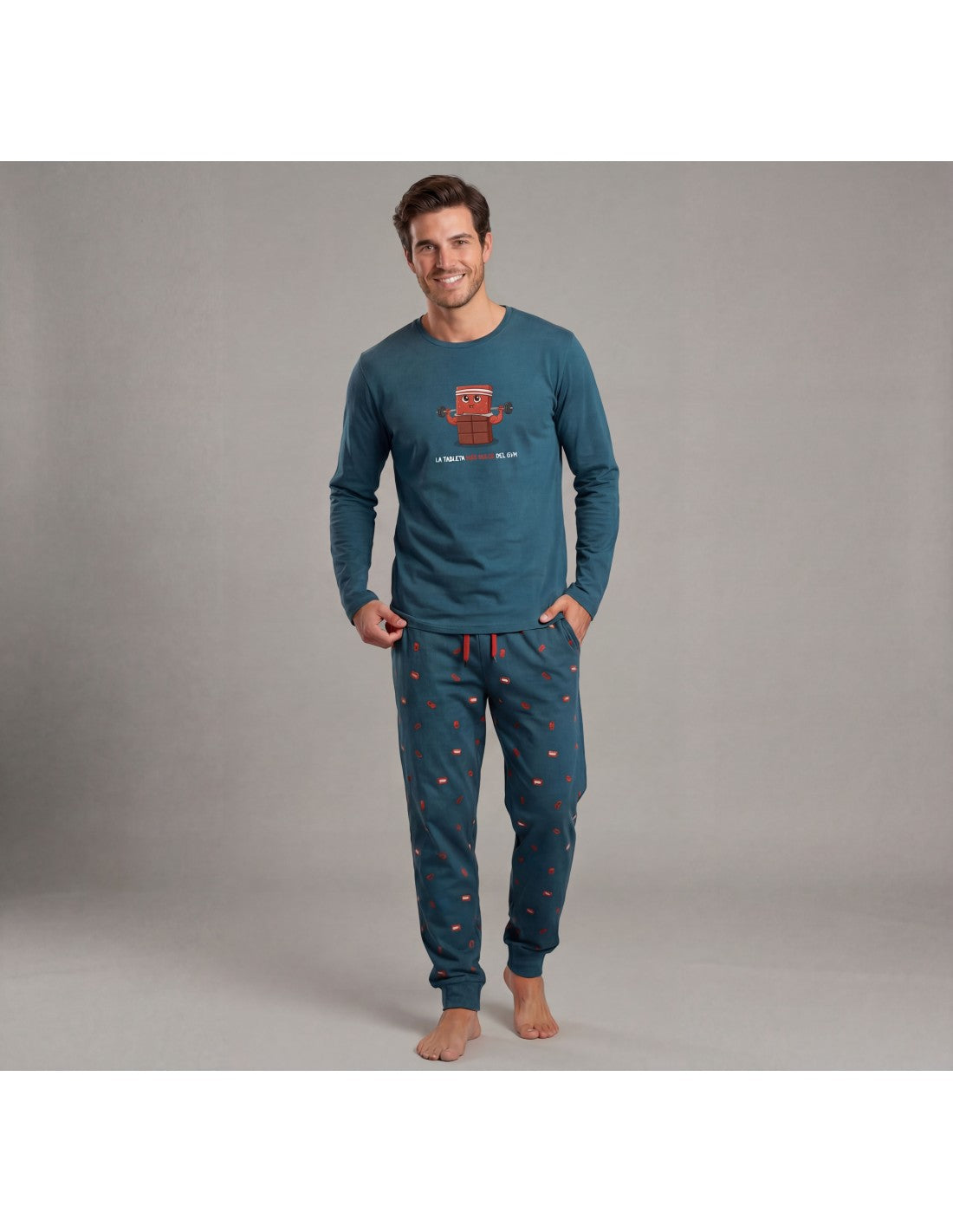 Pijama de Algodón para Hombre, Diseño Tableta