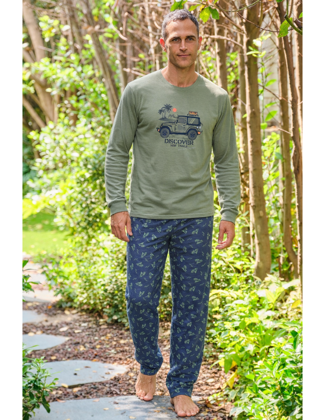 Pijama de Algodón para Hombre, Diseño Discover