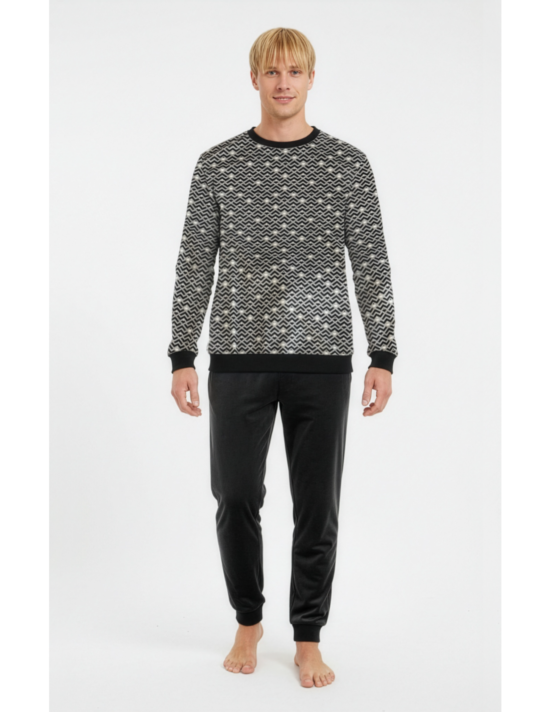 Pijama de Spandex para Hombre, Diseño Triángulos (Ref. 9389)