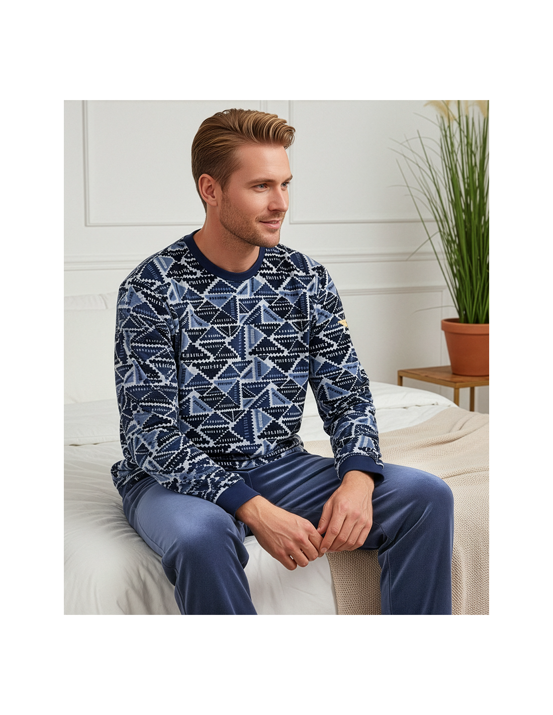 Pijama de Spandex para Hombre, Diseño Triángulos