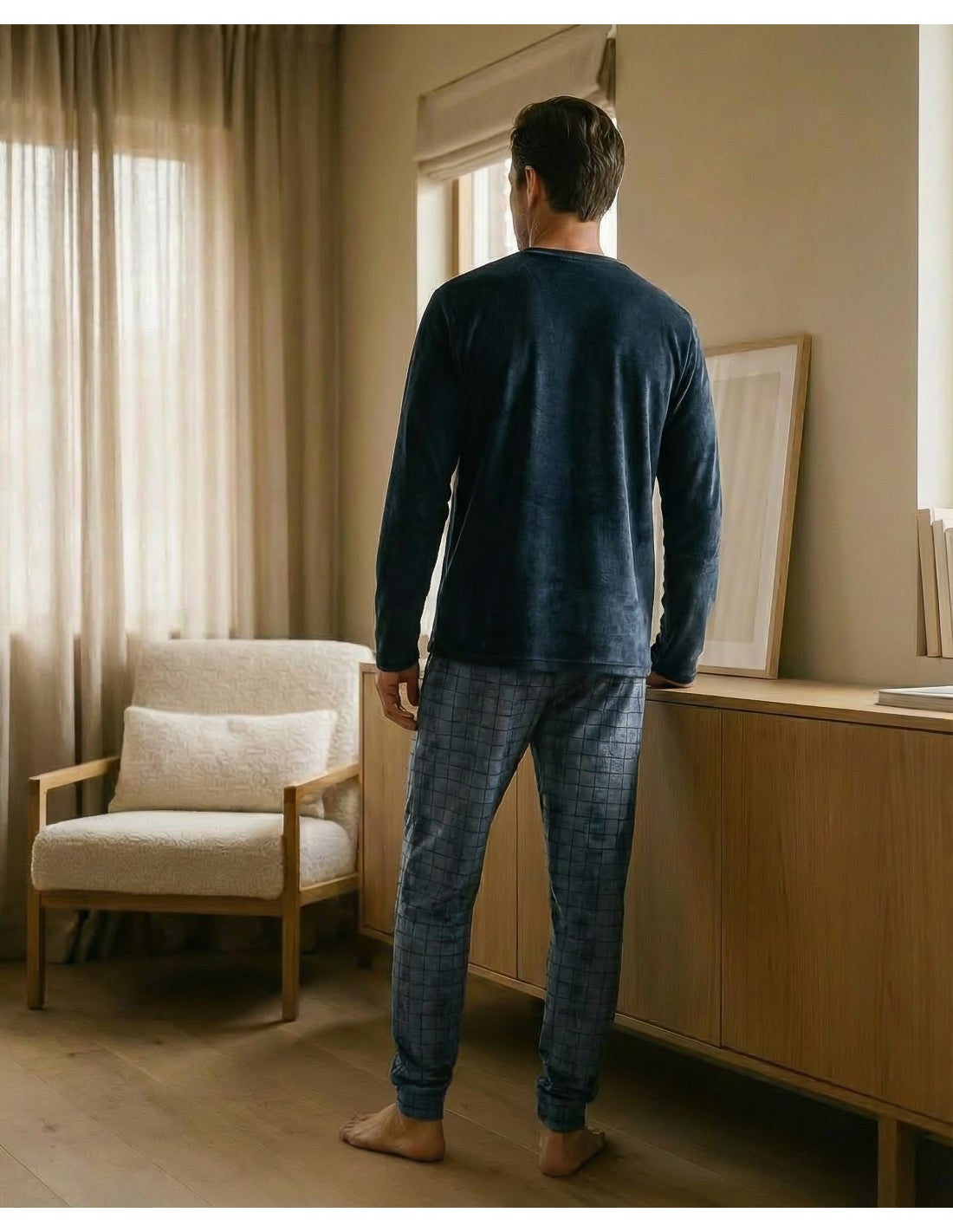 Pijama de Spandex para Hombre, Diseño Cuadrícula (imagen 2)