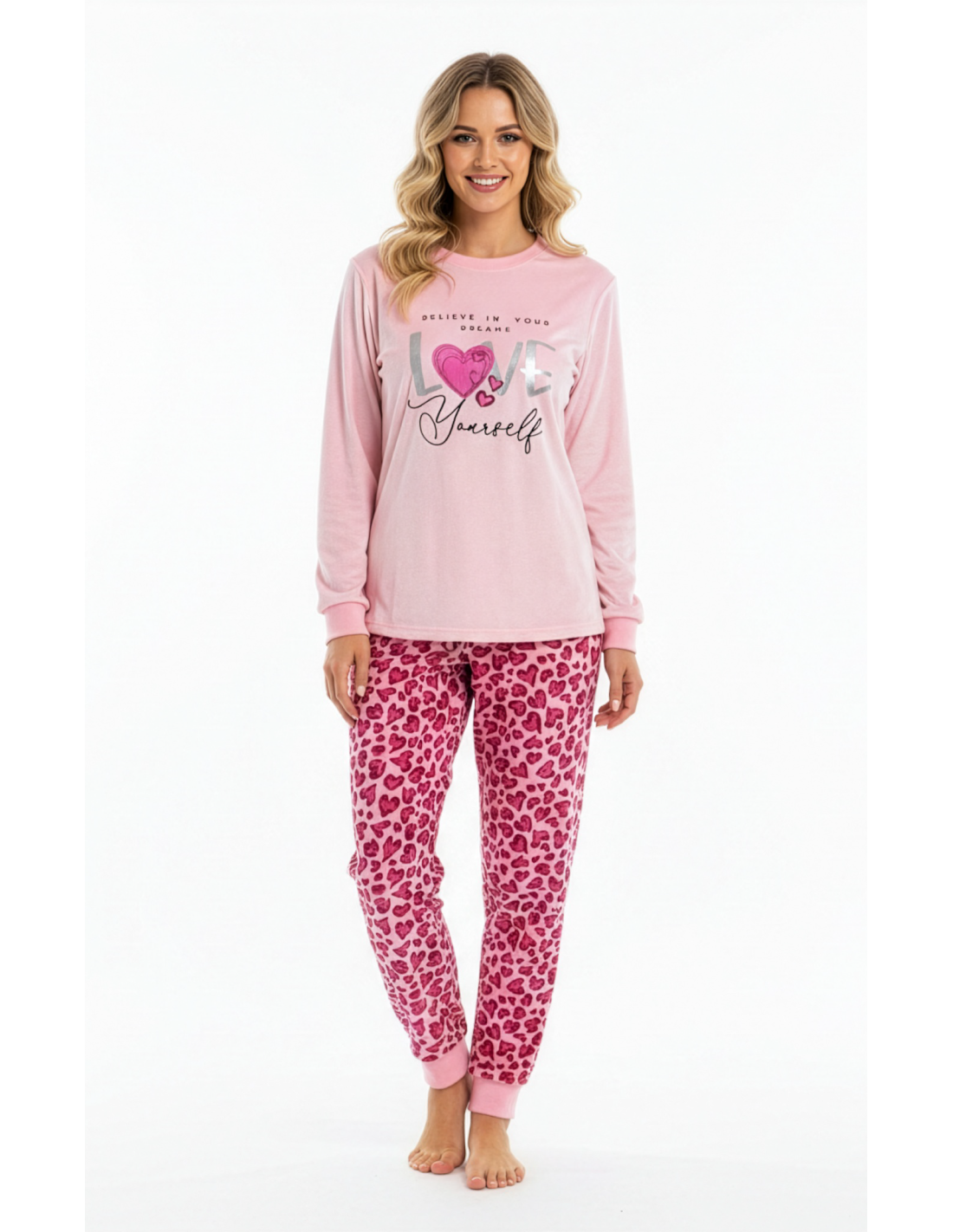 Pijama de Spandex para Mujer, Diseño Love Yourself
