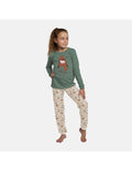 Pijama Infantil de Interlock para Niña, Diseño Autumn
