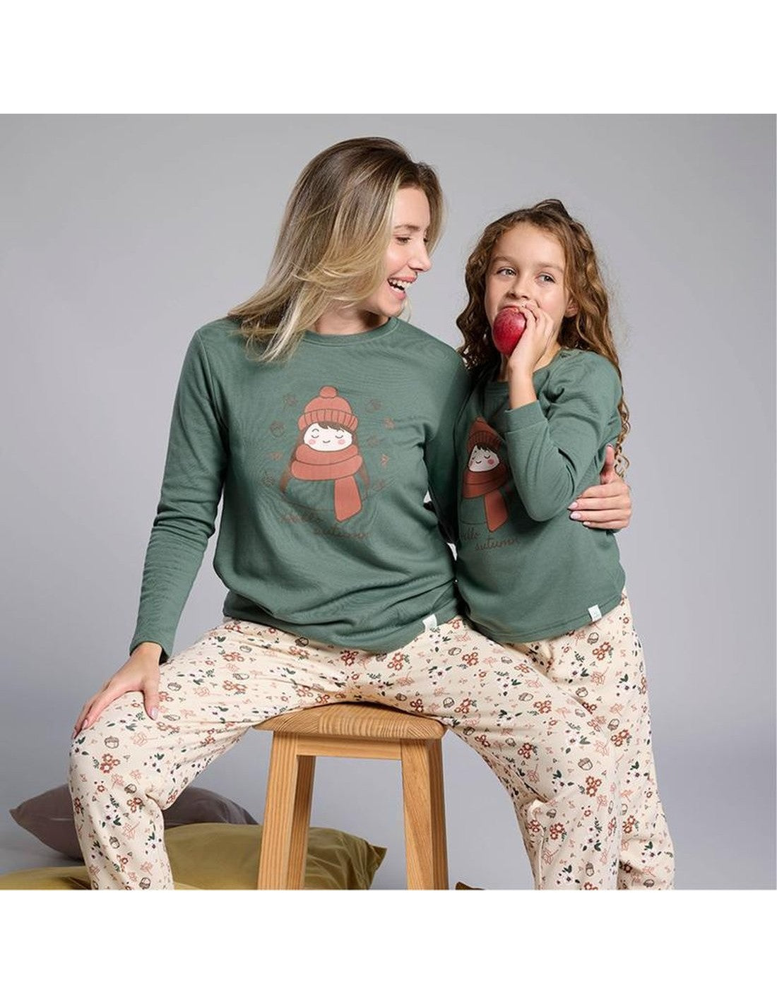 Pijama Infantil de Interlock para Niña, Diseño Autumn (imagen 2)
