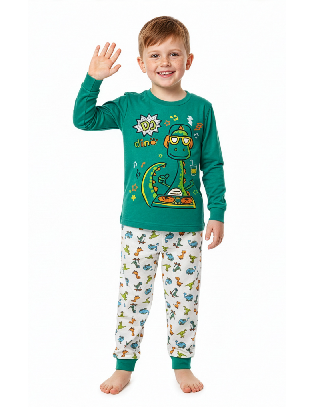 Pijama Infantil de Interlock para Niño, Diseño DJ