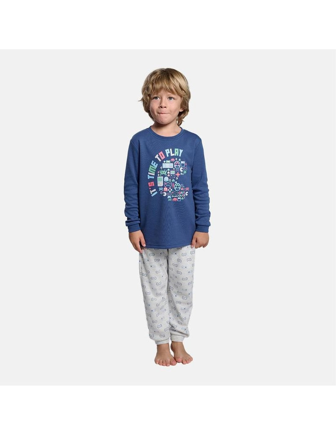 Pijama Infantil de Interlock para Niño, Diseño Play