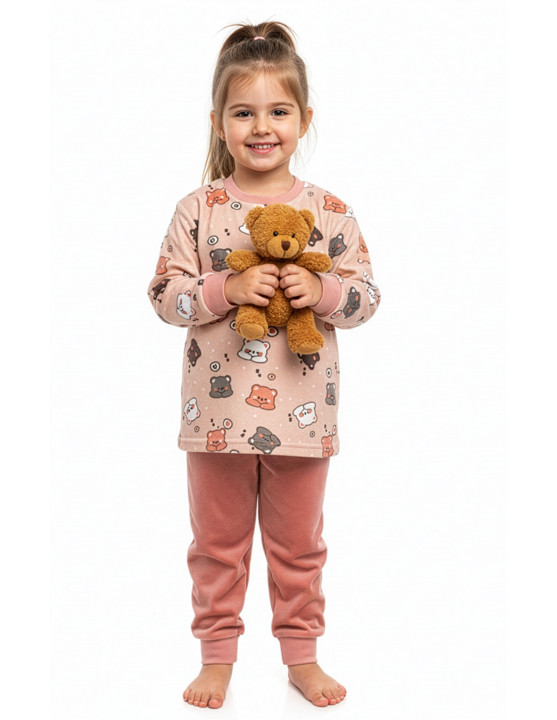 Pijama Infantil de Spandex para Niña, Diseño Ositos