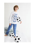 Pijama Infantil de Terciopelo para Niño, Diseño Goal