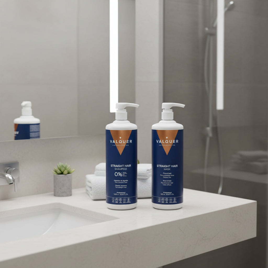 Pack para Cabellos Lisos - Champú y Mascarilla Capilar Glacial - 1000 ml + 975 ml Valquer®