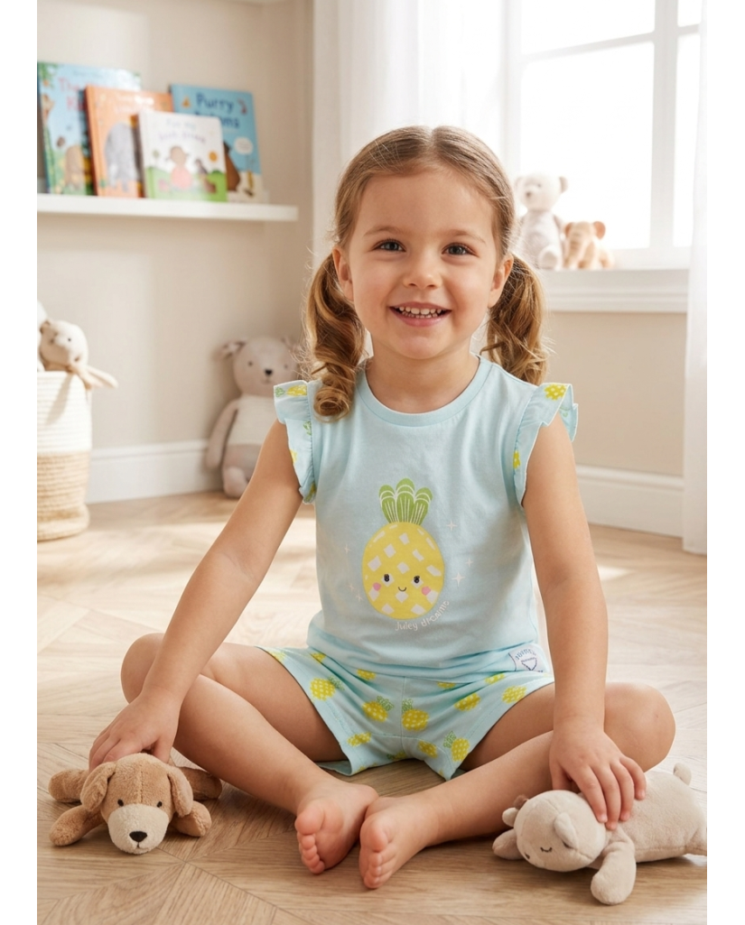 Pijama Manga Corta Niña Piña (imagen 2)