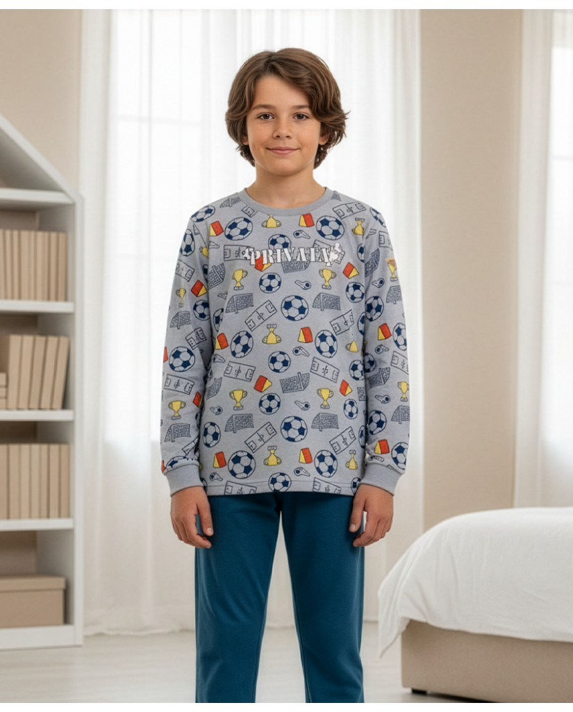 Pijama Niño Manga Larga Fútbol