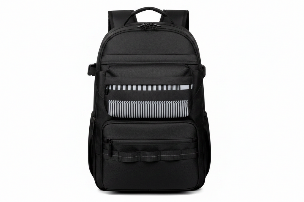 Mochila Tela Casual Negra y Gris