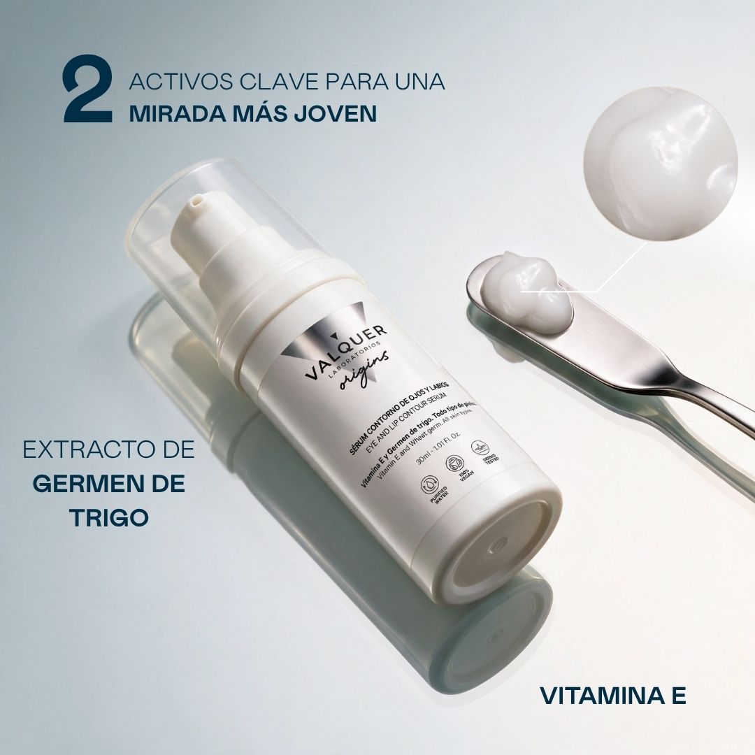 Sérum Contorno de Ojos y Labios – Acción Antiarrugas y Antioxidante - 30 ml Valquer®
