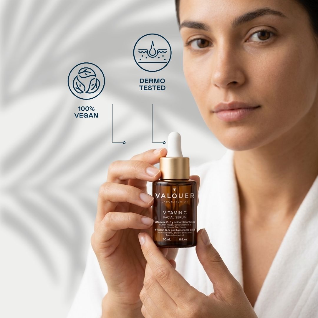 Sérum Facial de Vitamina C & Ácido Hialurónico - 30ml Valquer®