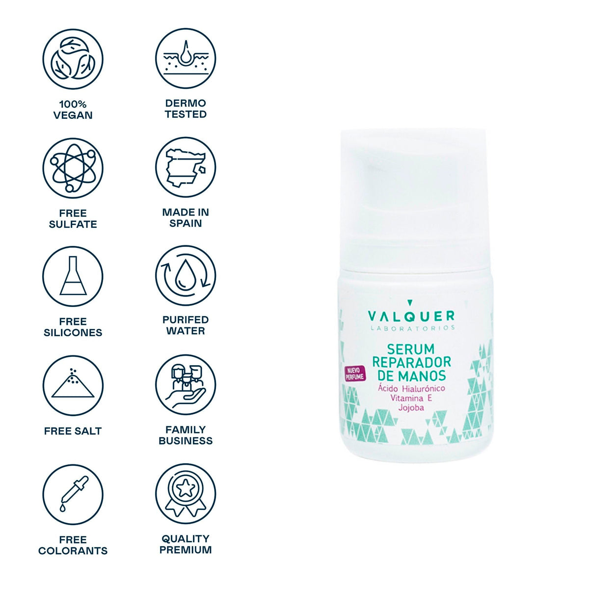 Sérum reparador de manos - Hidratación Intensa y Acción Antiedad - 50 ml Valquer®