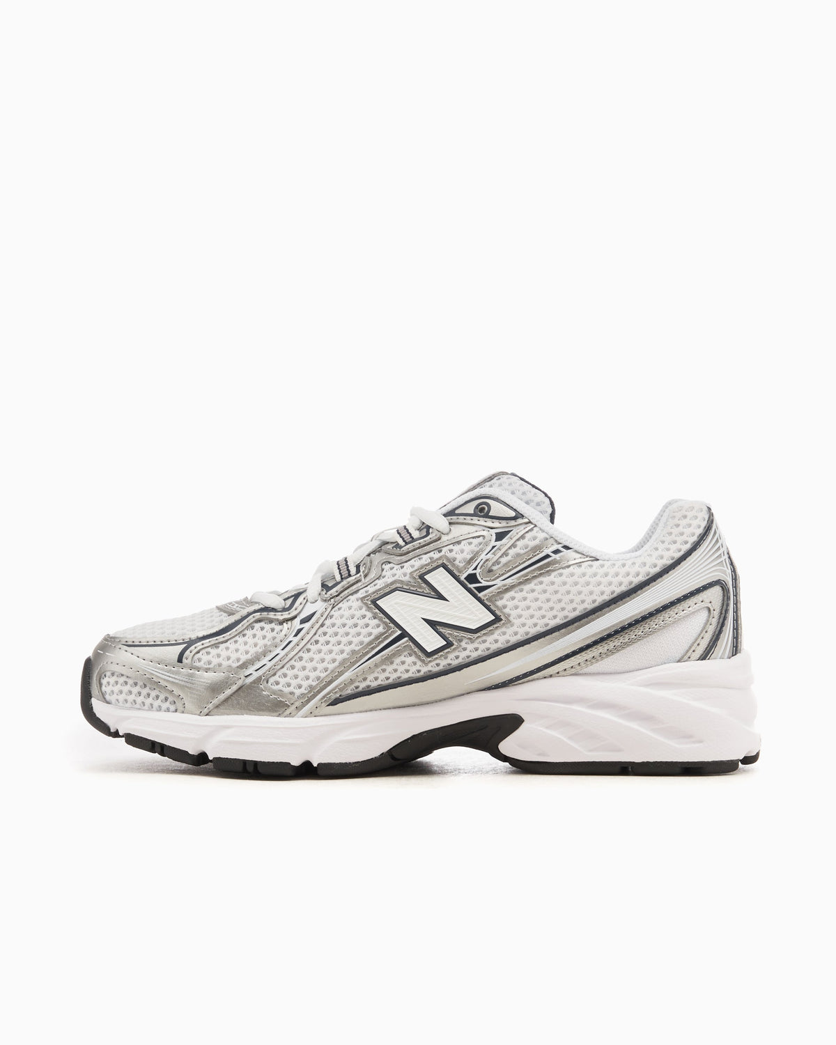 New Balance 740v2 Blanca Gris y Azul Marino - vista lateral