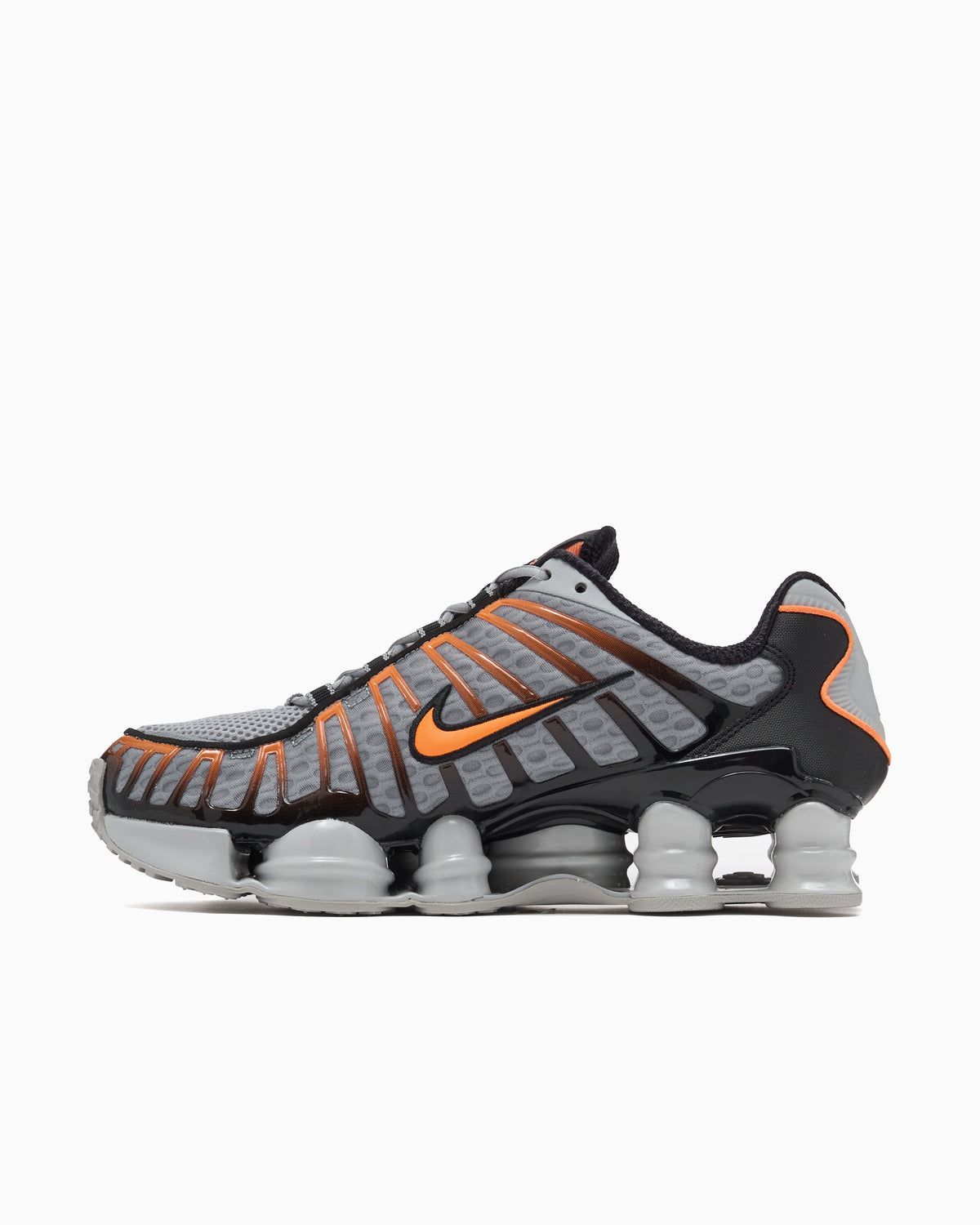 Nike Shox TL Gris Humo Mandarina - lateral