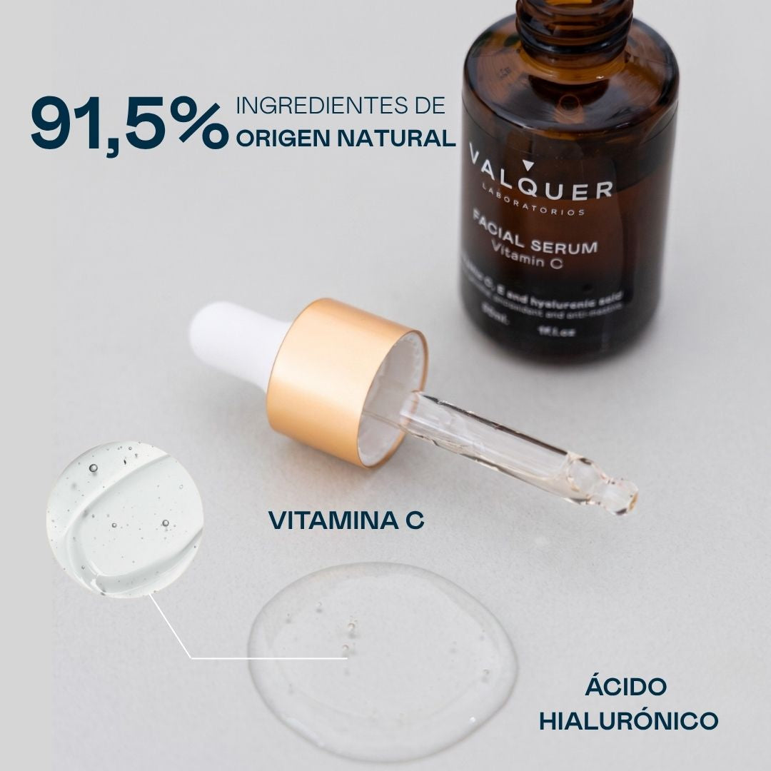 Sérum Facial de Vitamina C & Ácido Hialurónico - 30ml Valquer®