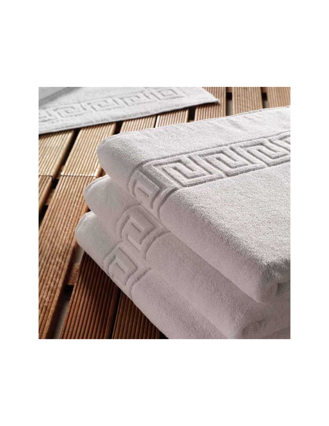Toalla de Bidé Blanca con Greca, Pack de 3 Unidades (imagen 2)