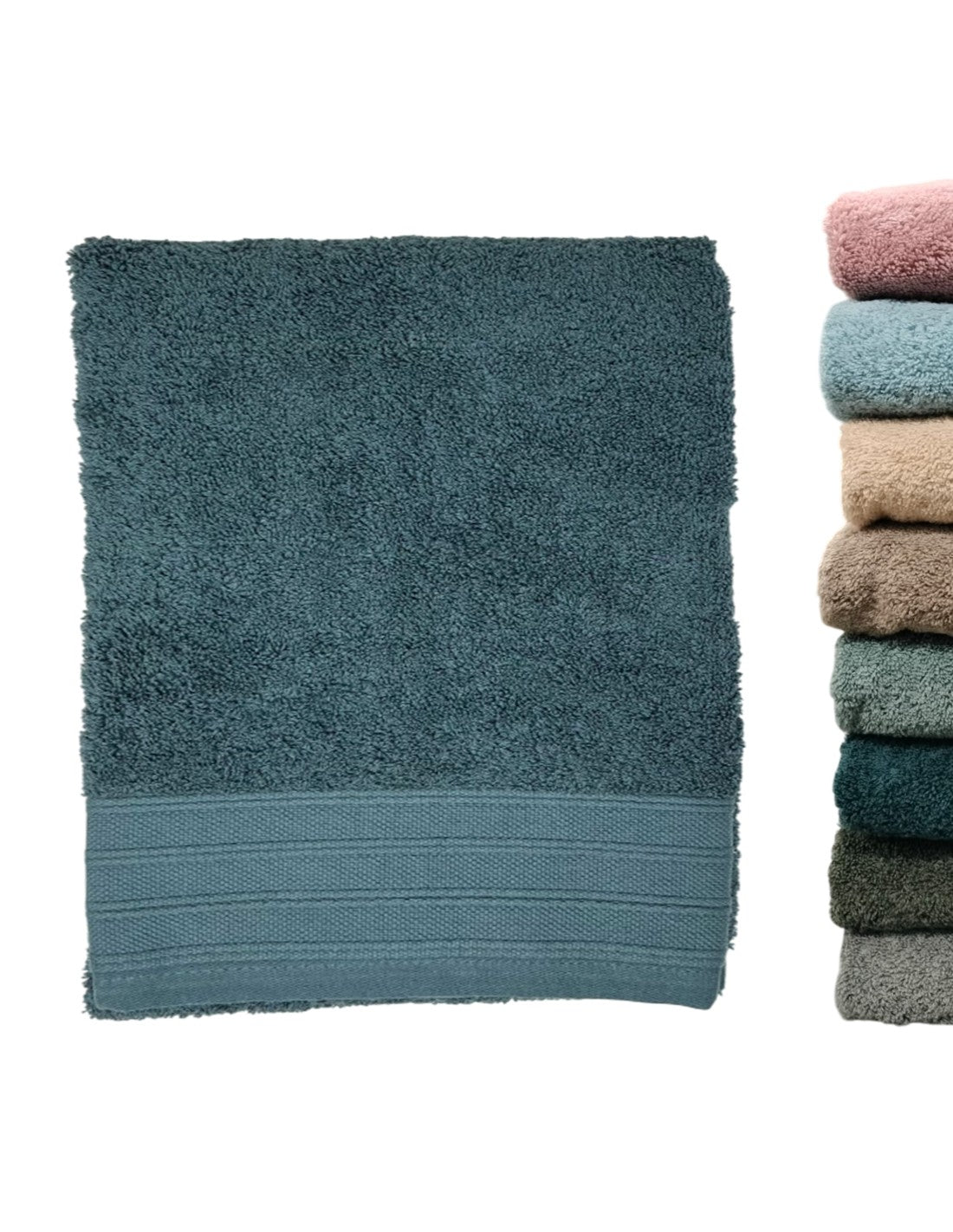 Toalla de Rizo de Calidad Extra en Tamaño Lavabo y Ducha - Azul oscuro / 50x100