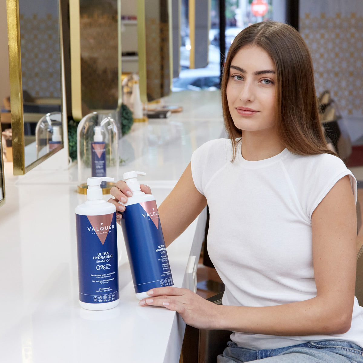 Pack Ultrahidratante Champú y Mascarilla efecto frío para Cabellos Secos - 1000 ml + 975 ml Valquer®