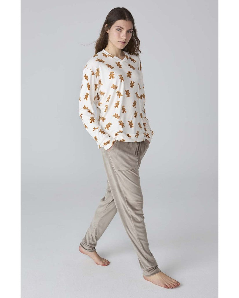 Pijama de Mujer Terciopelo Ositos